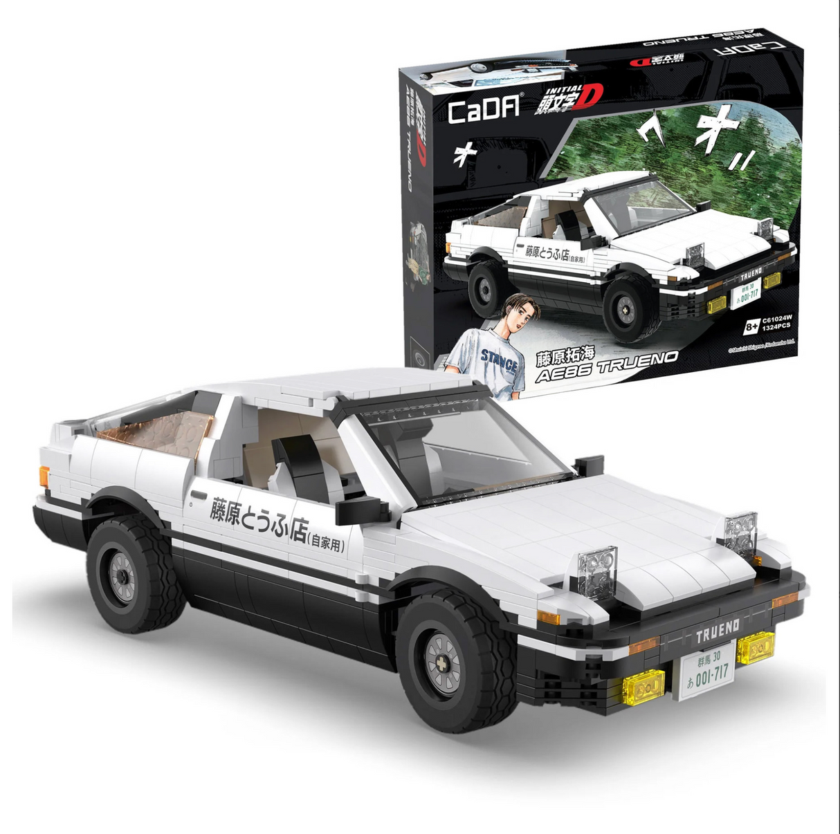 CaDA Initial D 1:12 Toyota AE86 Trueno 1324 Pieces Brick Model Kit C61024W