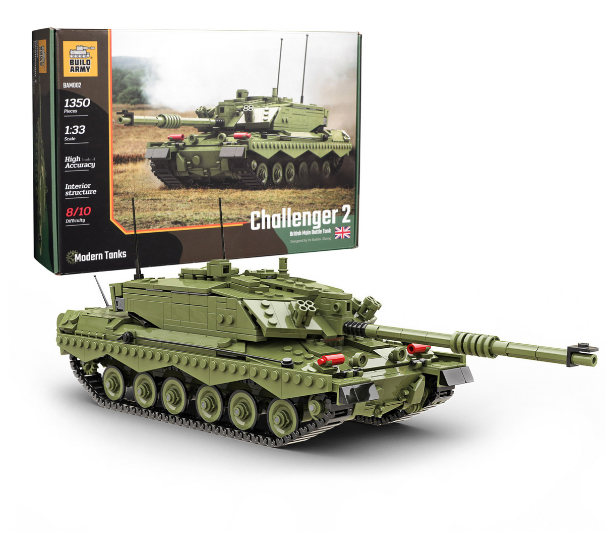 Build Army Challenger 2 Main Battle Tank - 1:33 Scale 1350 Pieces - BAM002