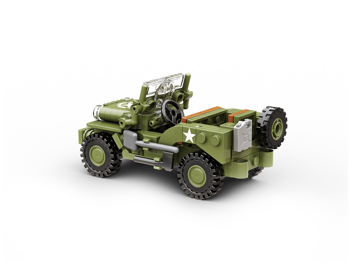 Build Army WW2 Willys MB Jeep Utility Vehicle - 1:33 Scale 178 Pieces - BA1101