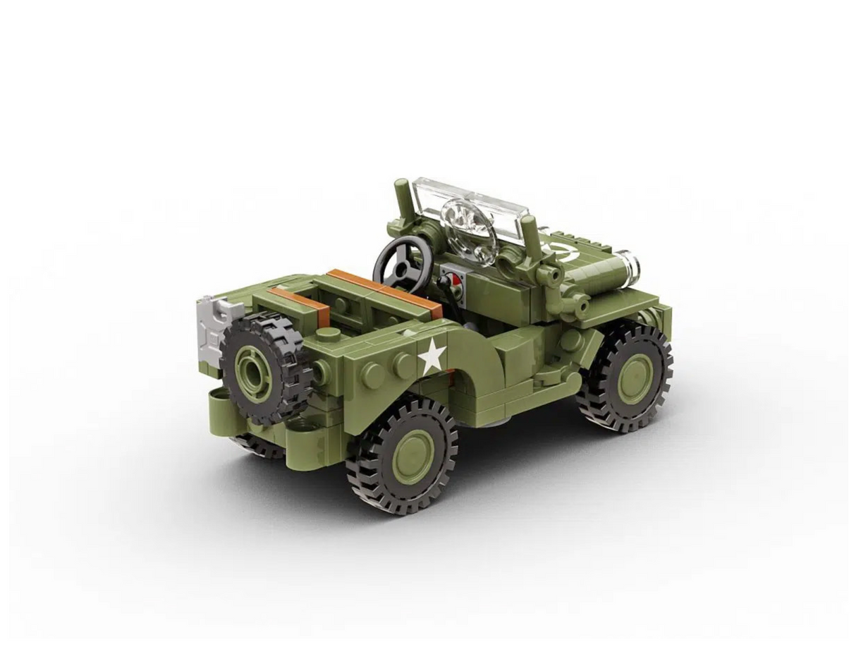 Build Army WW2 Willys MB Jeep Utility Vehicle - 1:33 Scale 178 Pieces - BA1101
