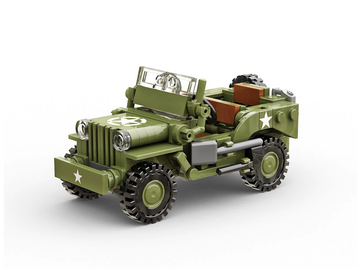 Build Army WW2 Willys MB Jeep Utility Vehicle - 1:33 Scale 178 Pieces - BA1101