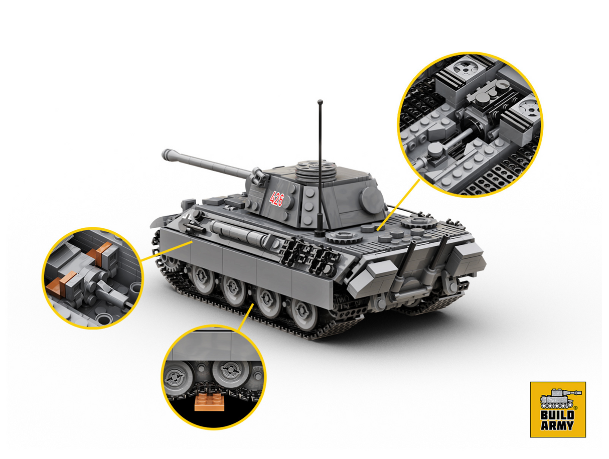 Build Army WW2 Panther Ausf D - German Medium Tank - 1:33 Scale 940 Pieces - BA0171
