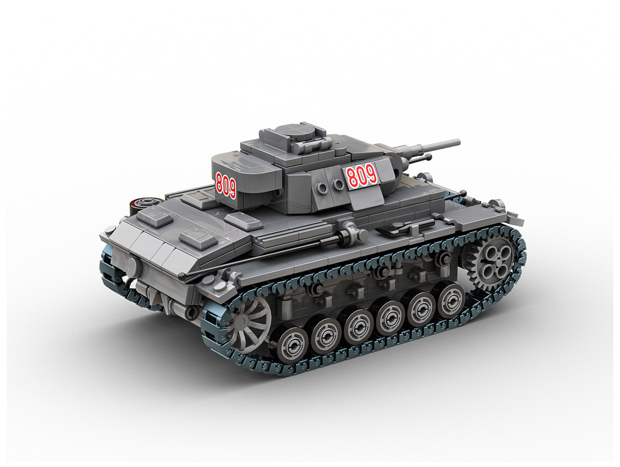 Build Army WW2 Panzer III Ausf J - German Medium Tank - 1:33 Scale 755 Pieces - BA0141