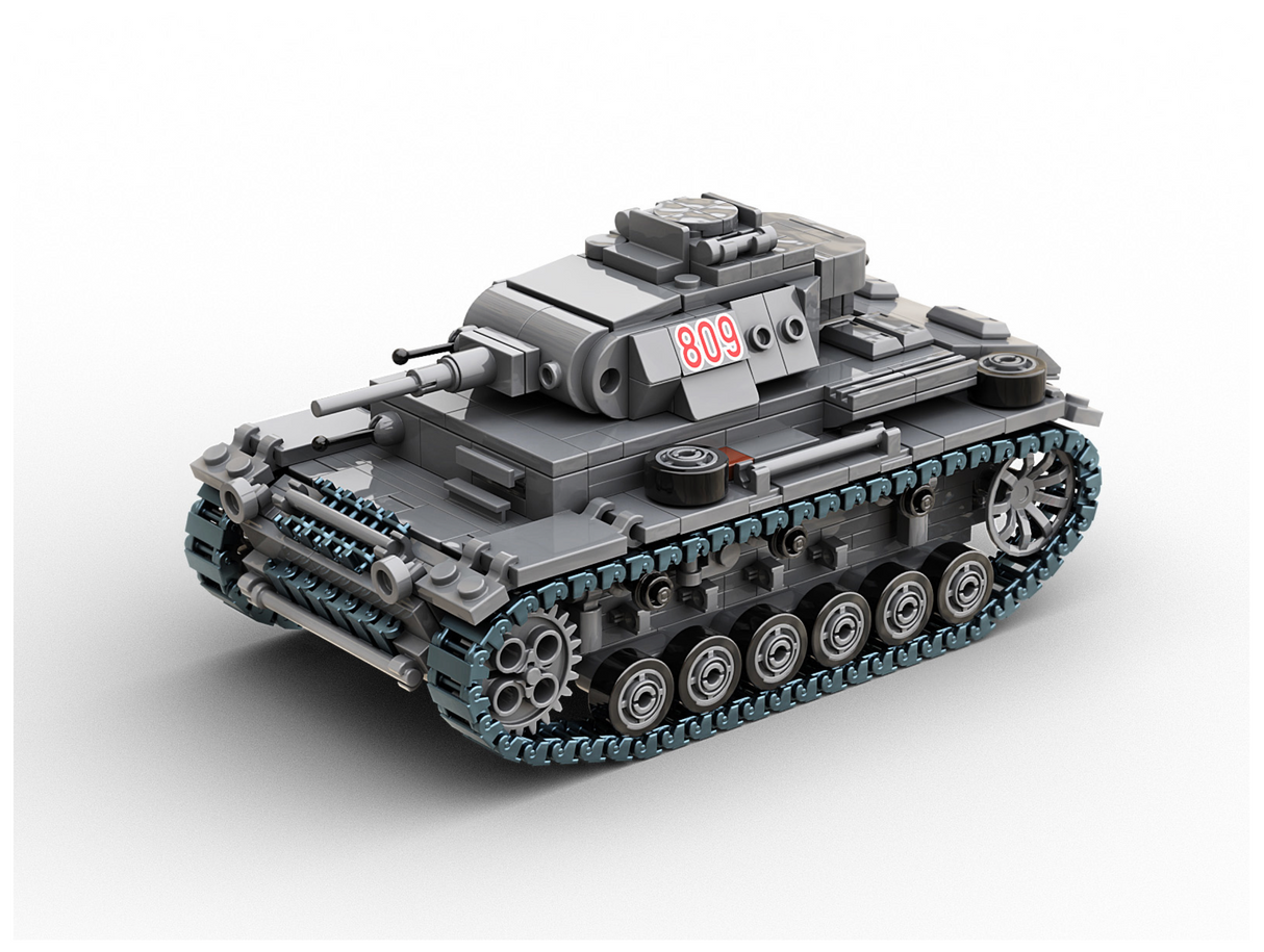 Build Army WW2 Panzer III Ausf J - German Medium Tank - 1:33 Scale 755 Pieces - BA0141