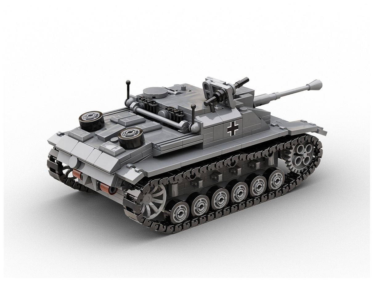 Build Army WW2 StuG lll Ausf. G - German Tank Destroyer - 1:33 Scale 660 Pieces - BA0142