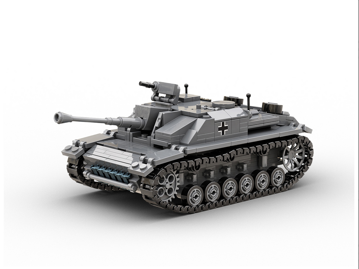 Build Army WW2 StuG lll Ausf. G - German Tank Destroyer - 1:33 Scale 660 Pieces - BA0142