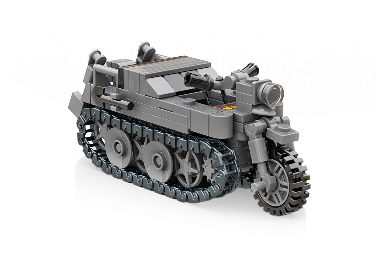 Build Army WW2 Kettenkrad - German Half Tracked Motorcycle - 1:31 Scale 89 Pieces - BA0002