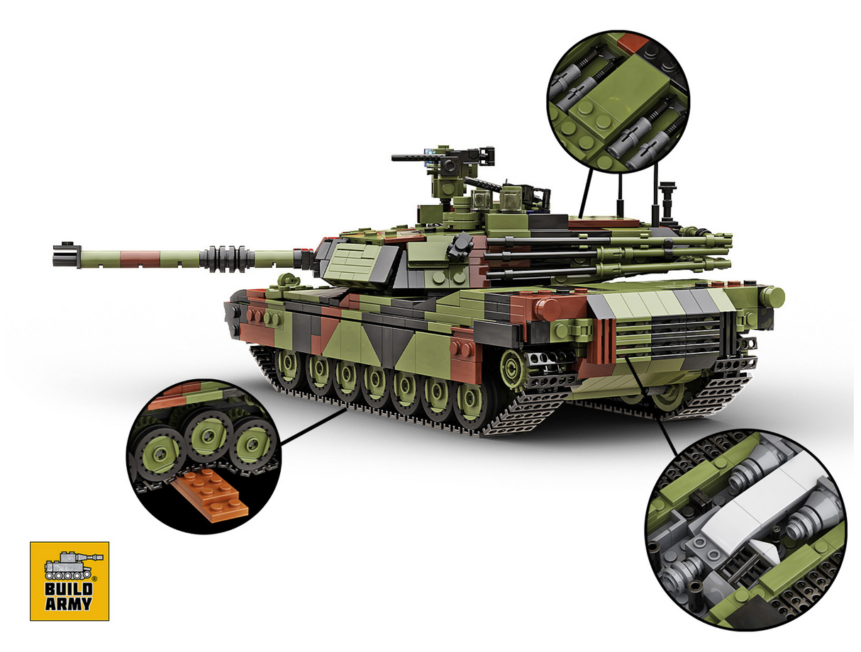 Build Army M1A2 Abrams - American Main Battle Tank - 1:33 Scale 1376 Pieces - BAM003
