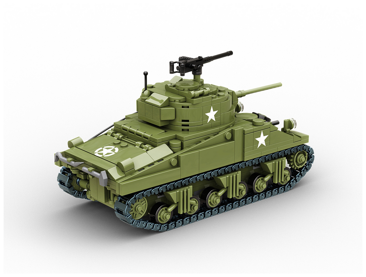 Build Army WW2 M4 Sherman - American Medium Tank - 1:33 Scale 785 Pieces - BA1001