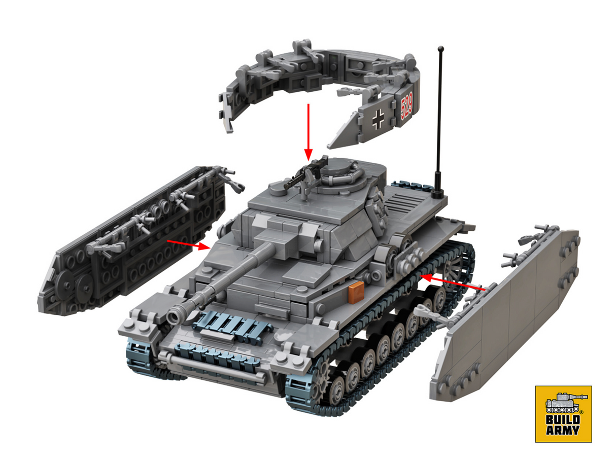 Build Army WW2 Panzer 4 - German Medium Tank - 1:33 Scale 950 Pieces - BA0161