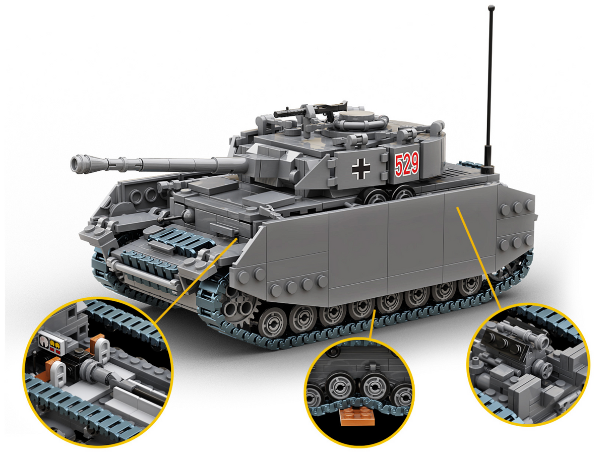 Build Army WW2 Panzer 4 - German Medium Tank - 1:33 Scale 950 Pieces - BA0161