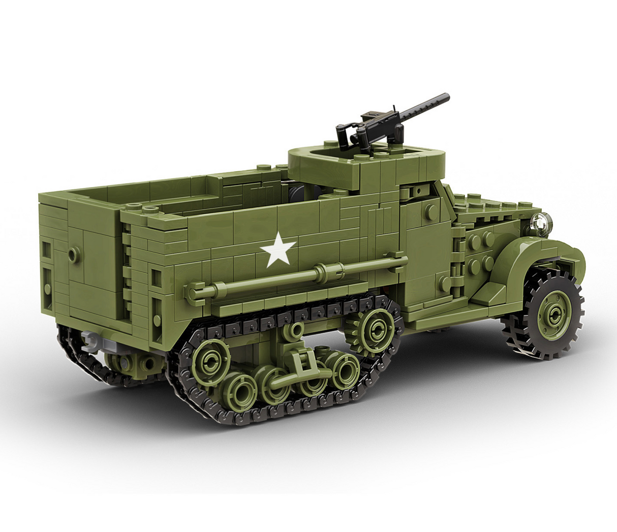 Build Army WW2 M3A1 Half-Track APC - American Armoured Personnel Carrier - 1:33 Scale 468 Pieces - BA1103