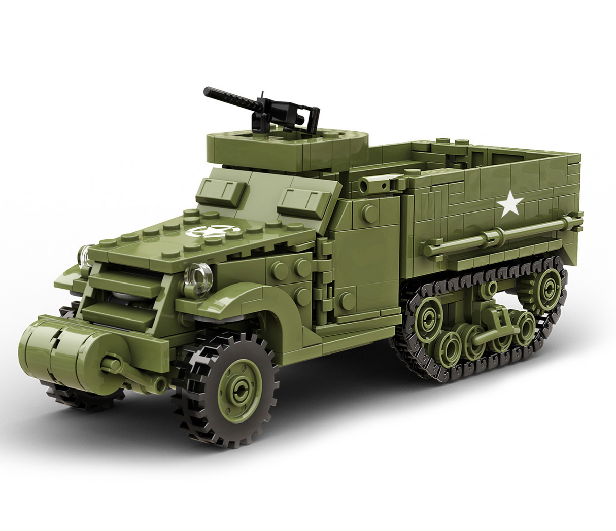 Build Army WW2 M3A1 Half-Track APC - American Armoured Personnel Carrier - 1:33 Scale 468 Pieces - BA1103