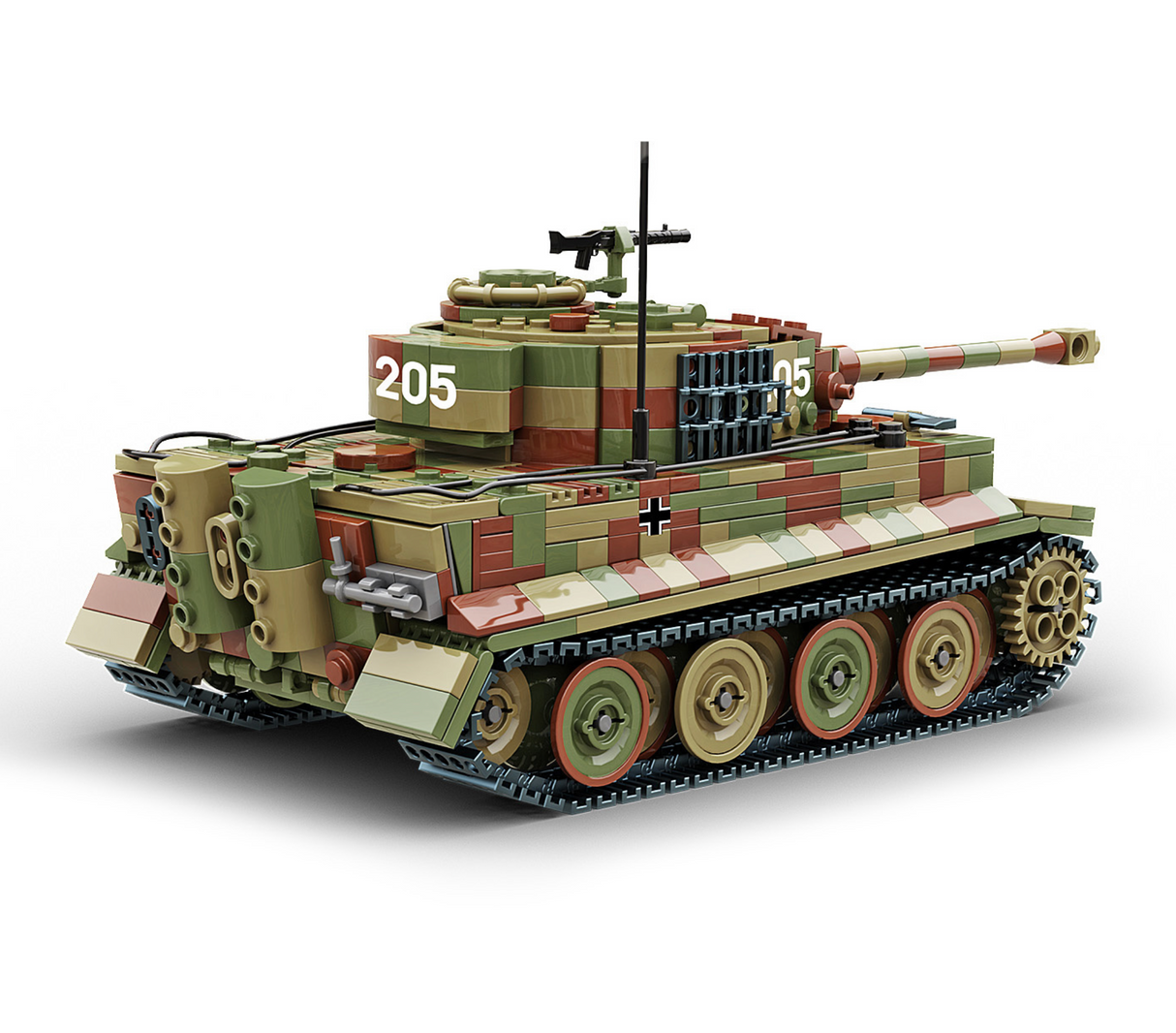 Build Army WW2 Tiger 1 Ausf.E Late Version - German Heavy Tank - 1:33 Scale 1157 Pieces - BA0181C