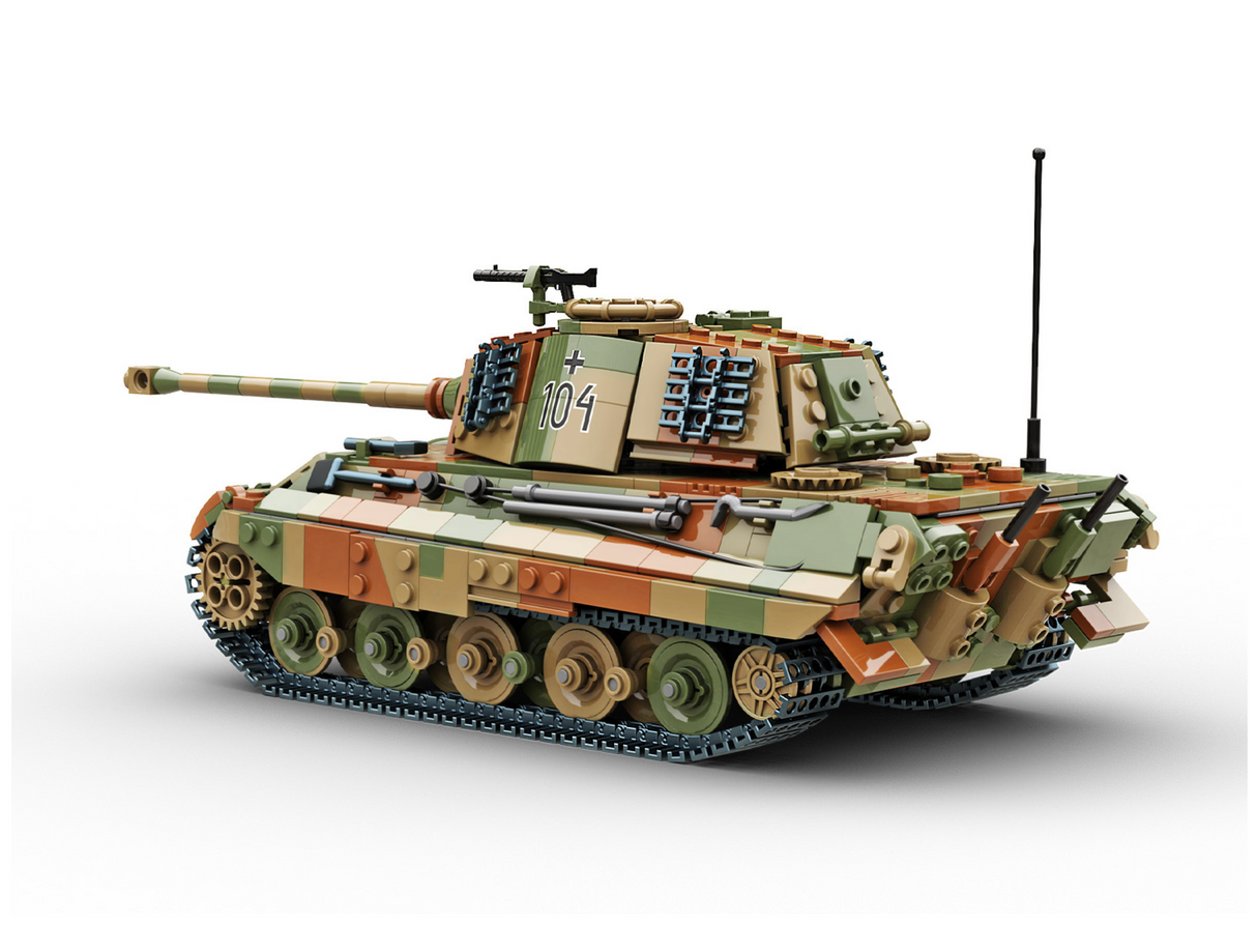 Build Army WW2 King Tiger (Tiger ll) In Camo - German Heavy Tank - 1:33 Scale 1145 Pieces - BA0182C