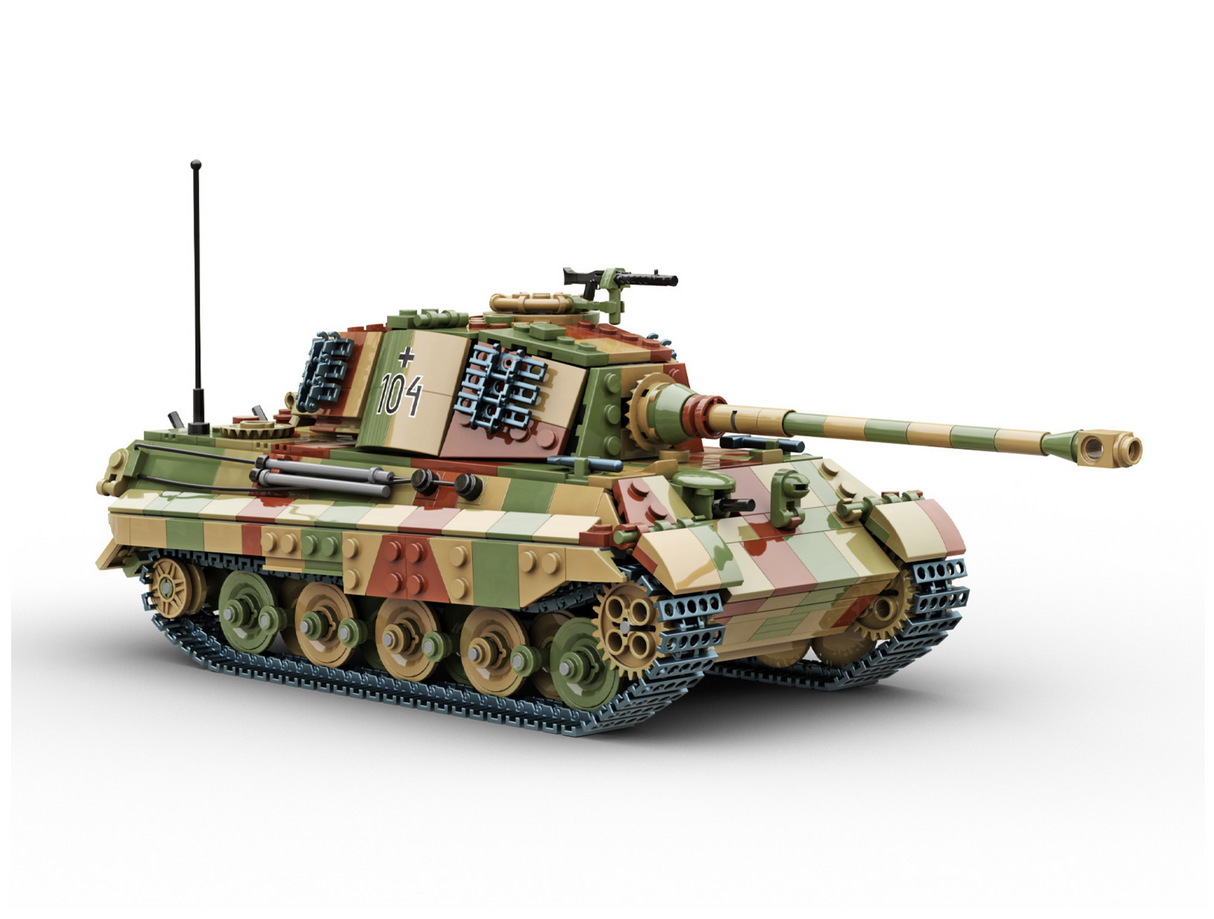 Build Army WW2 King Tiger (Tiger ll) In Camo - German Heavy Tank - 1:33 Scale 1145 Pieces - BA0182C