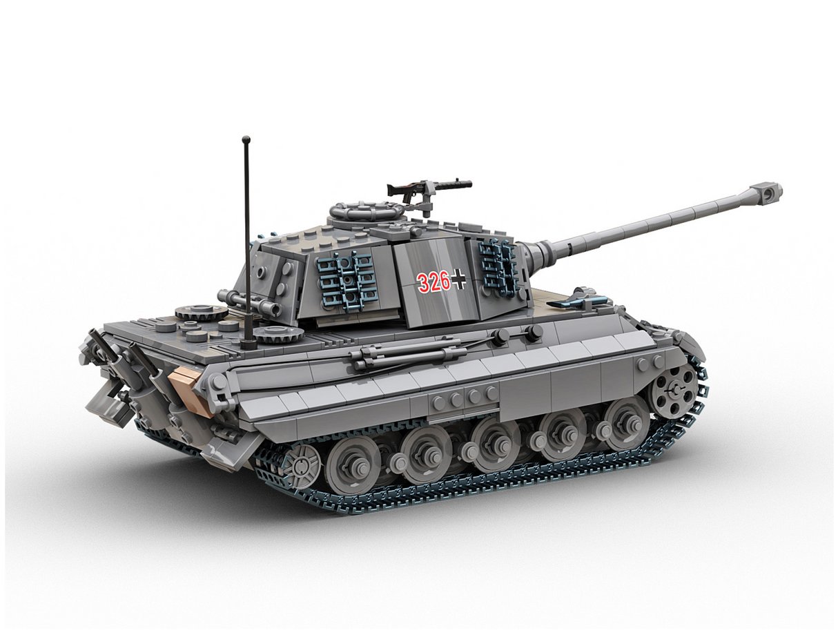 Build Army WW2 King Tiger (Tiger ll) Grey - German Heavy Tank - 1:33 Scale 1145 Pieces - BA0182