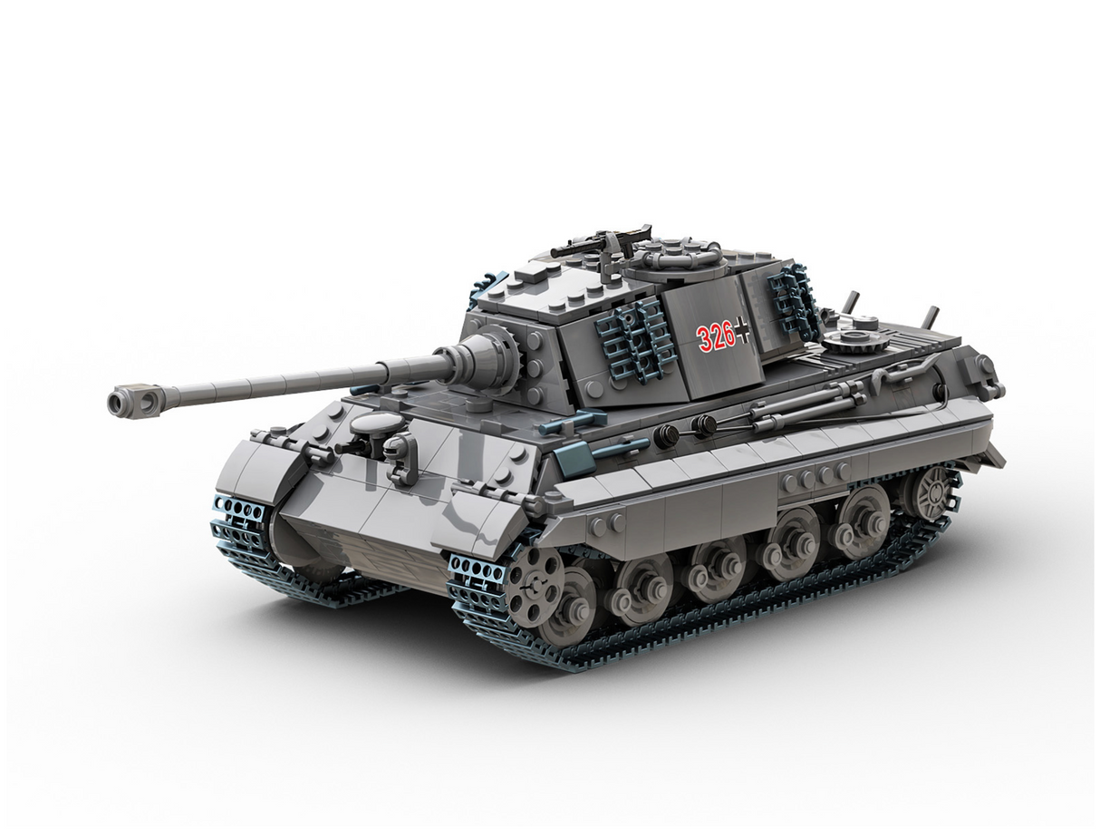 Build Army WW2 King Tiger (Tiger ll) Grey - German Heavy Tank - 1:33 Scale 1145 Pieces - BA0182