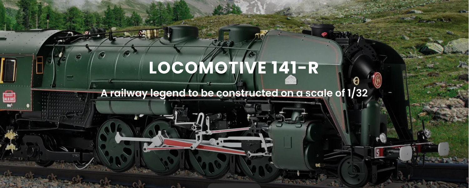 IXO Collections 141-R Steam Locomotive 1:32 Scale Metal and Plastic Full Kit IXC.141.FK
