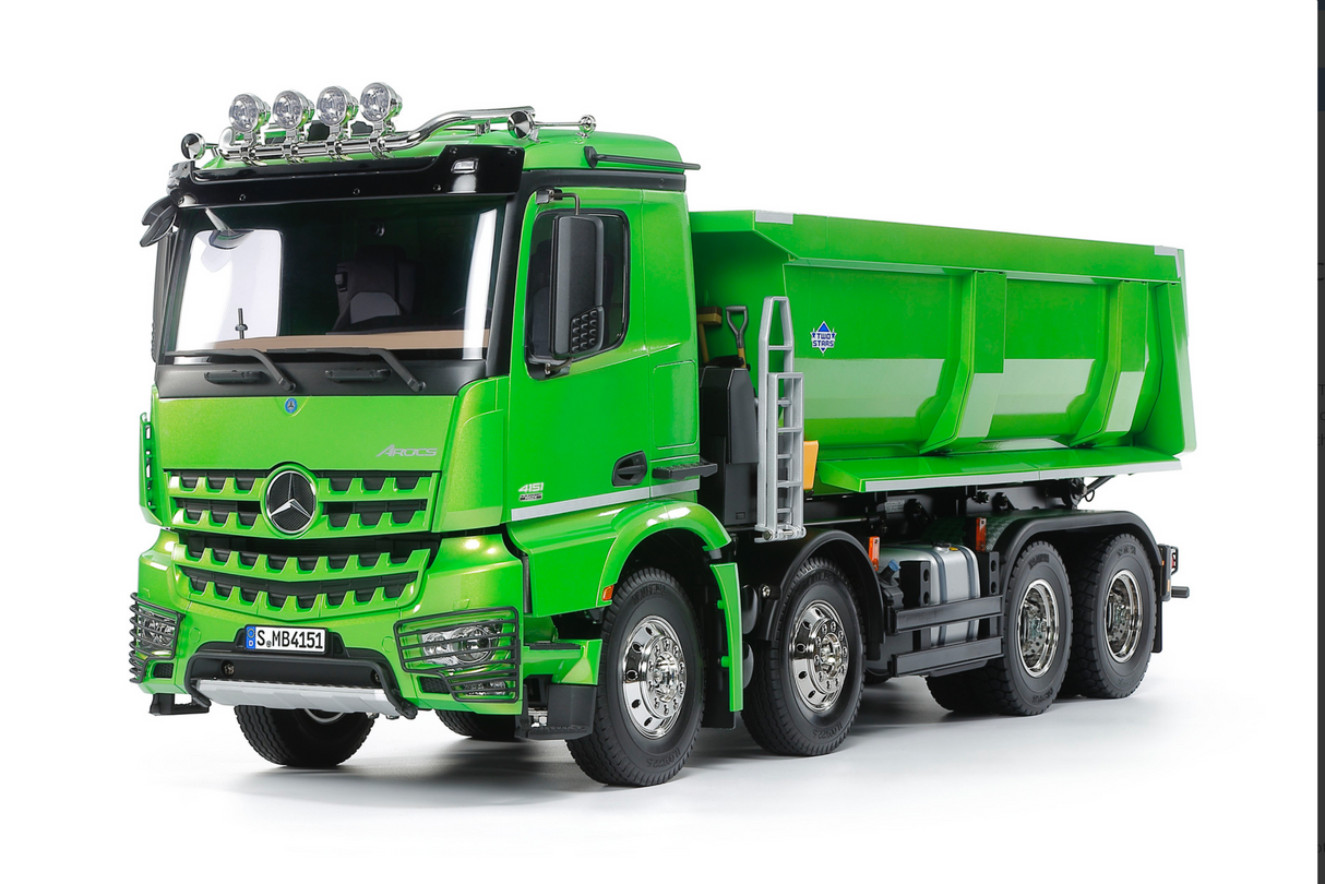 Tamiya RC Mercedes-Benz Arocs 8x4 Tipper Truck 4151 - Candy Green Edition - Item #47523