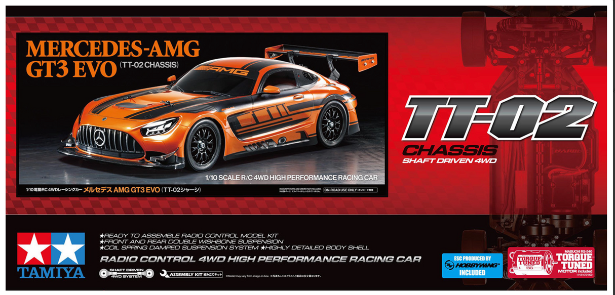 Tamiya RC Mercedes-Benz AMG GT3 EVO - TT-02 - Item #58750