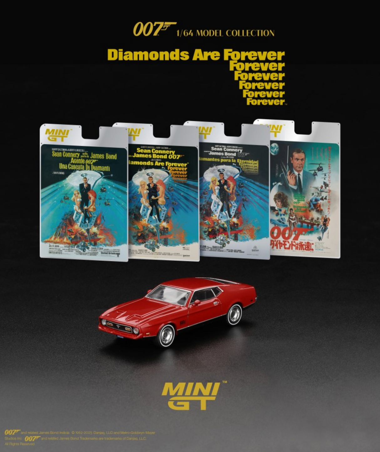Mini GT Ford Mustang Mach 1 007 Diamonds are Forever LHD English (Blister Packaging) 1:64 - MGT00905-007E