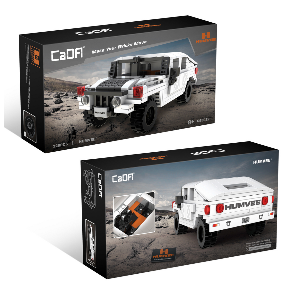 CaDA Humvee Off-Road Truck 1:24 328 Pieces Brick Model Kit C55022W