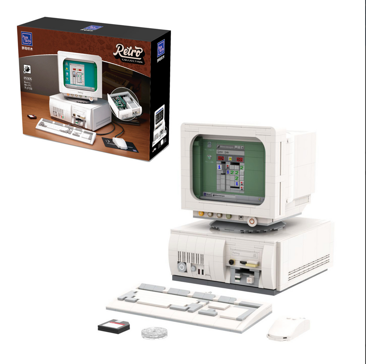 Pantasy Retro 90's Desktop PC - IBM PC330 - 1634 pcs Brick Model Kit 85005