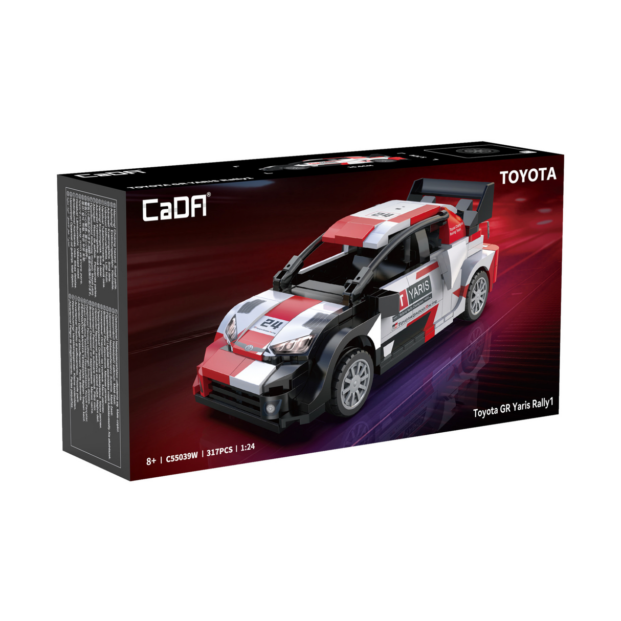 CaDA Toyota GR YARIS Rally 1 Car 1:24 317 Pieces Brick Model Kit C55039W