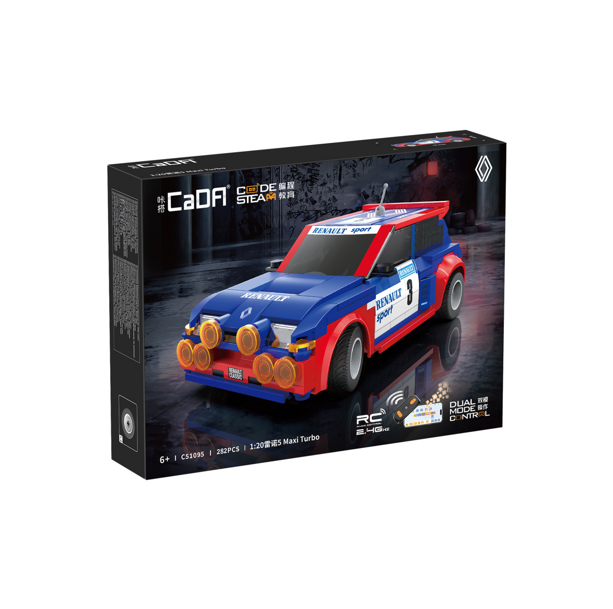CaDA Renault 5 Maxi Turbo 1:20 282 Pieces Brick Model Kit - RC Control - C51095W