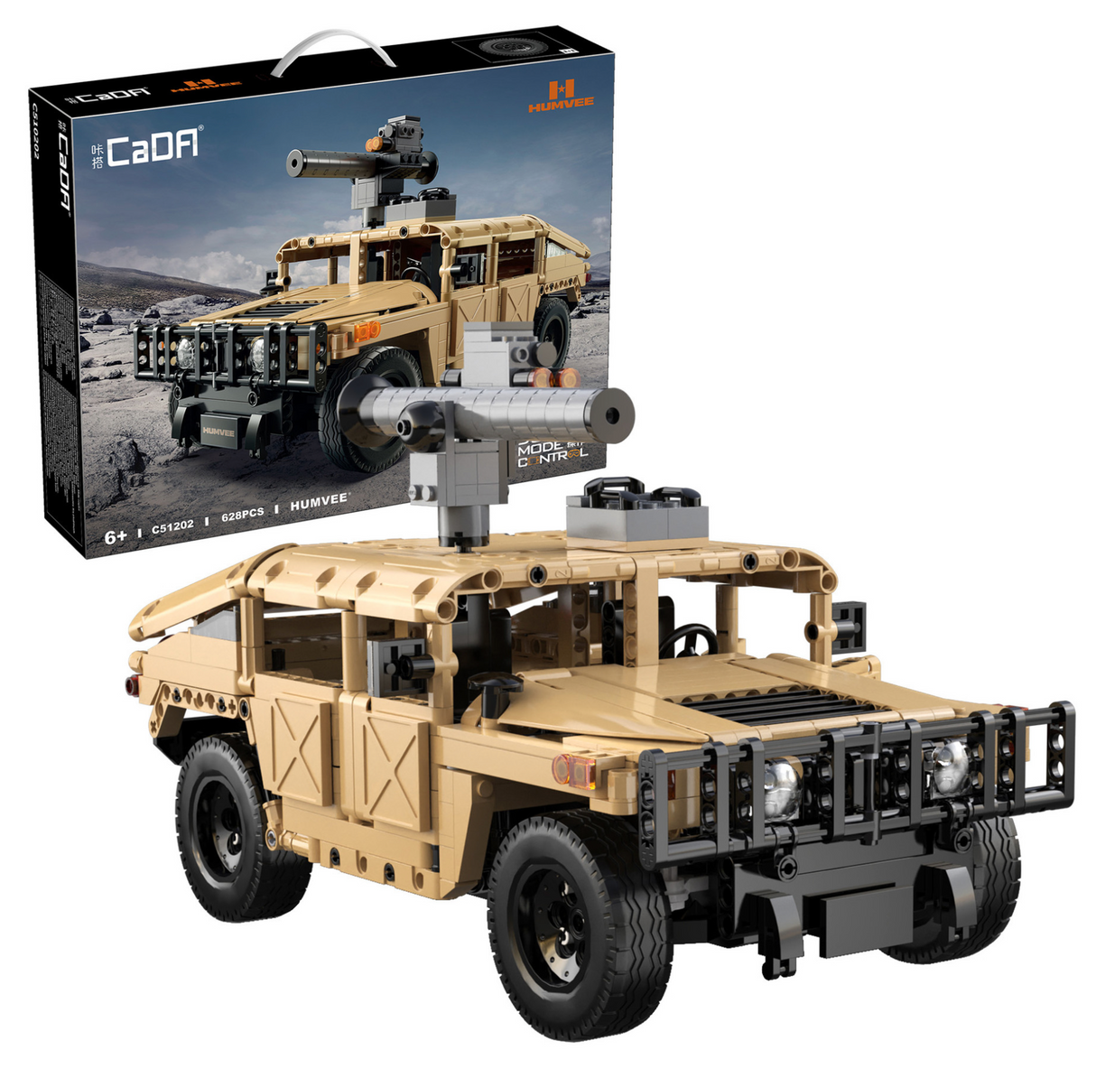 CaDA Humvee - RC Dual Mode Control - 1:14 628 Pieces Brick Model Kit C51202W