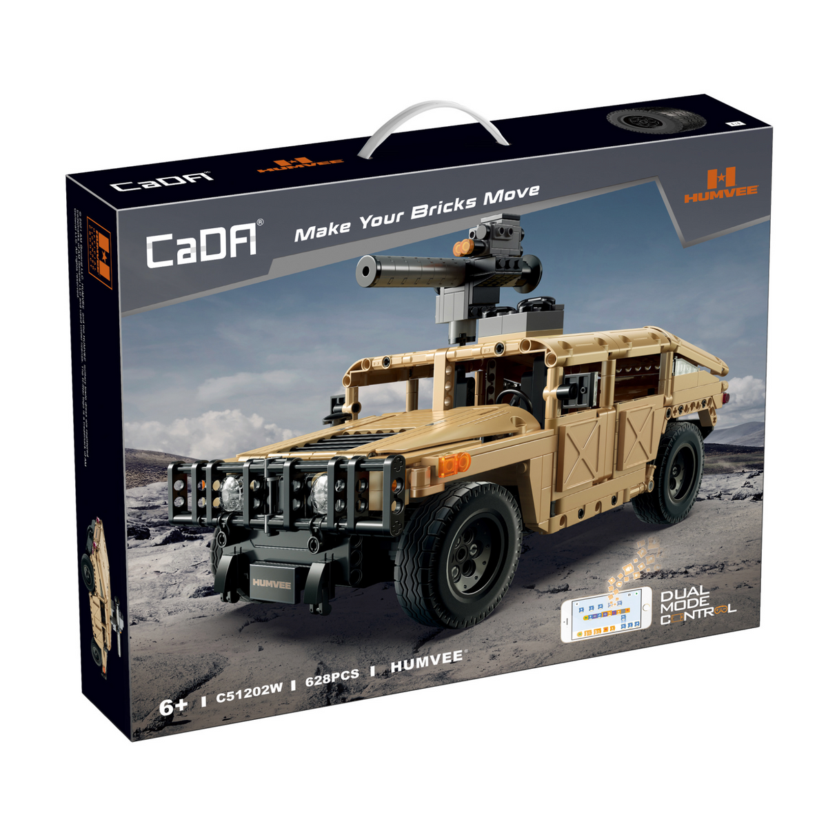 CaDA Humvee - RC Dual Mode Control - 1:14 628 Pieces Brick Model Kit C51202W