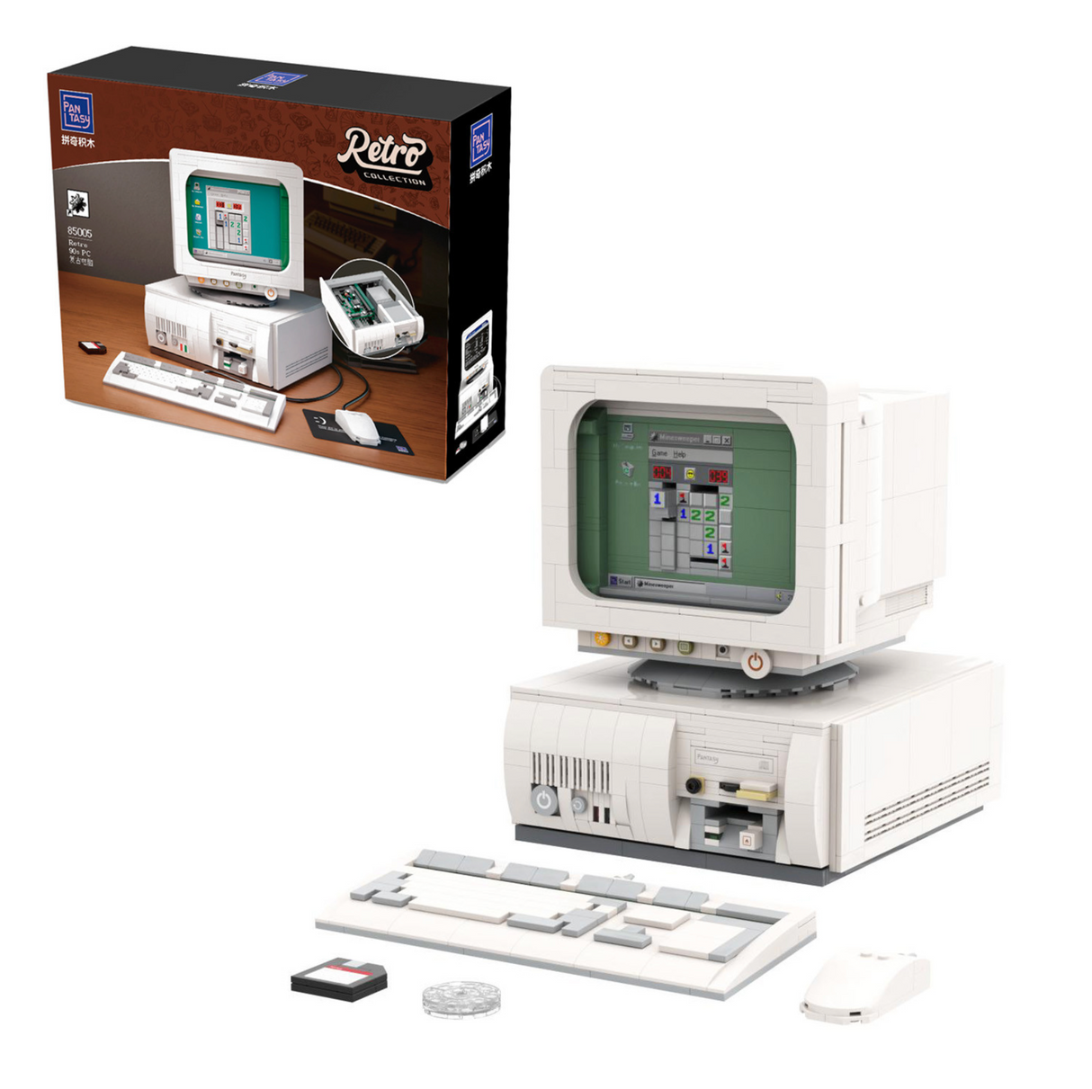 Pantasy Retro 90's Desktop PC - IBM PC330 - 1634 pcs Brick Model Kit 85005