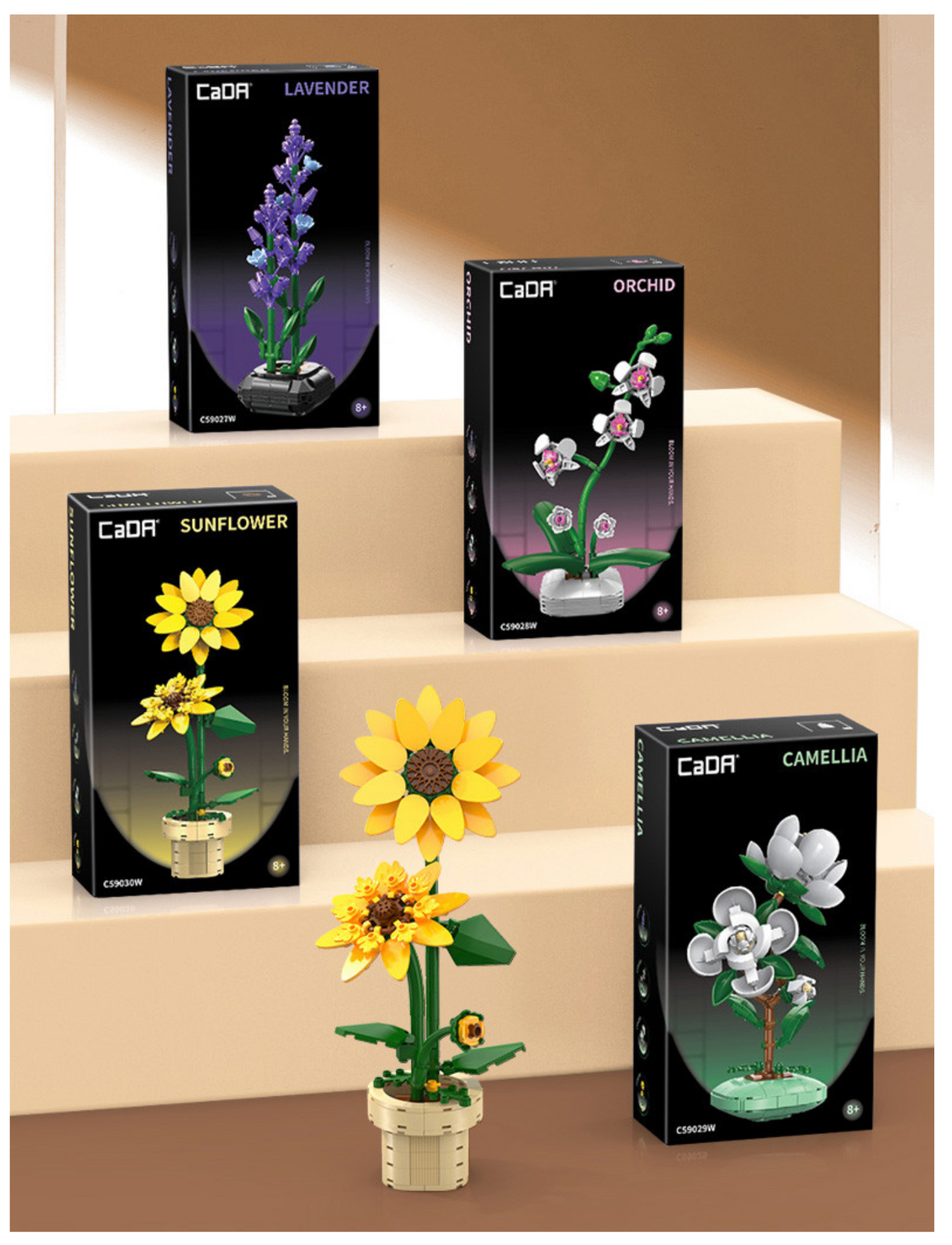 CaDA Lavender Building Block Planter 205 pcs Brick Model Kit C59027W