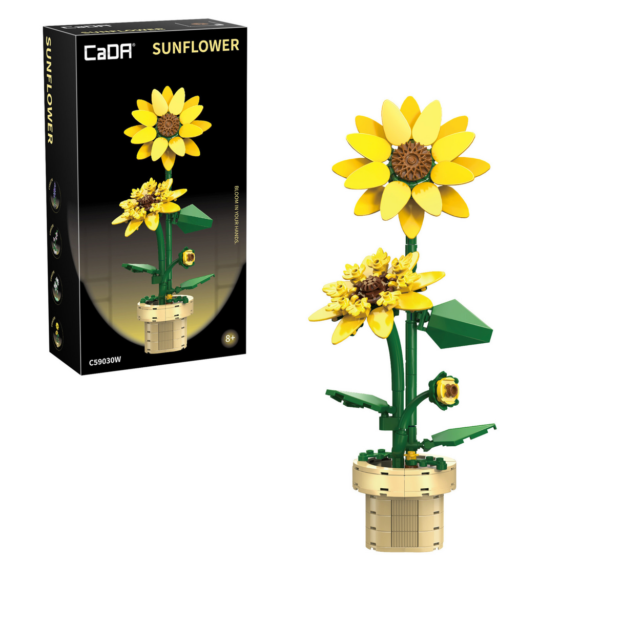 CaDA Sunflower Building Block Planter 187 pcs Brick Model Kit C59030W
