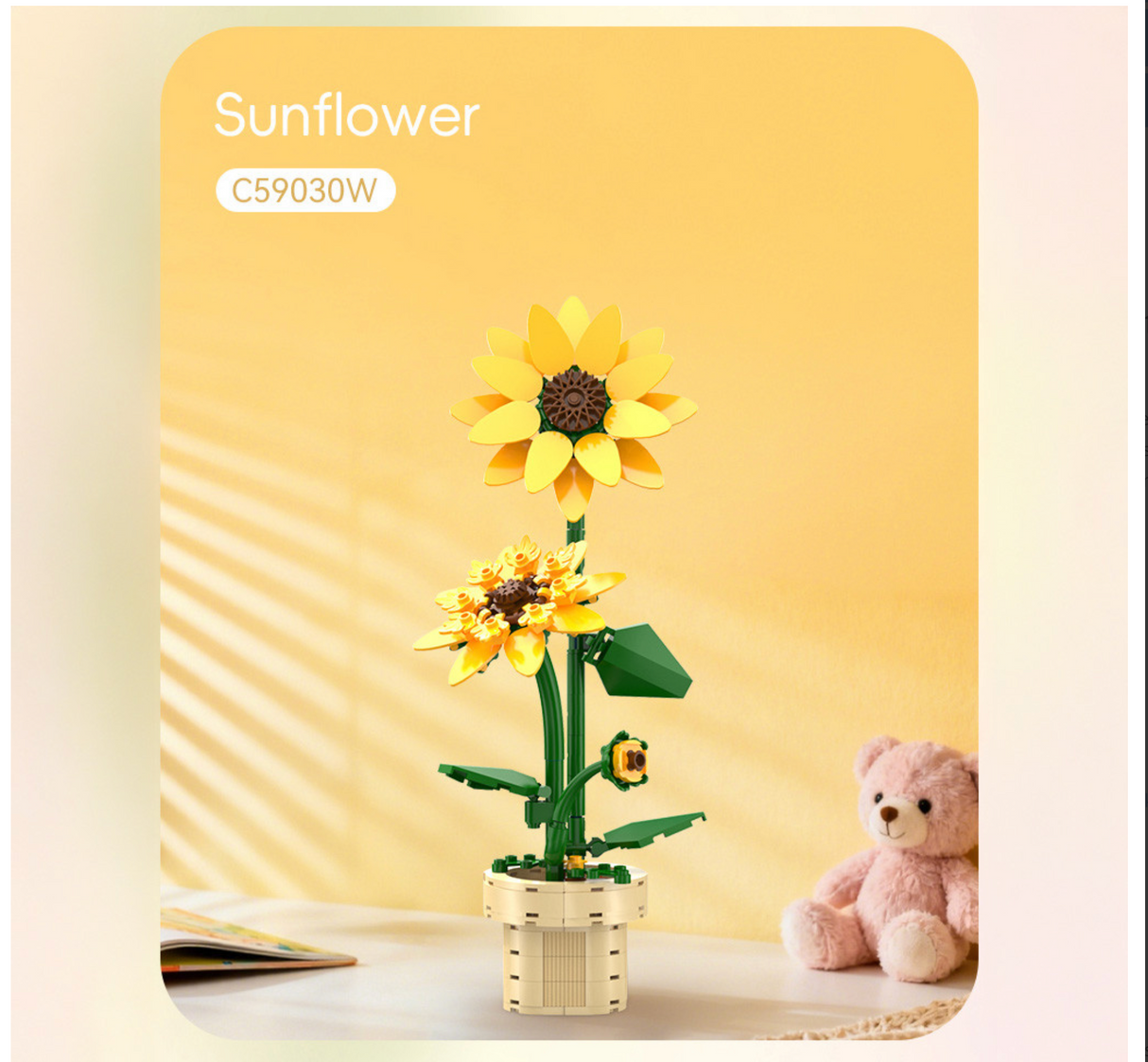 CaDA Sunflower Building Block Planter 187 pcs Brick Model Kit C59030W