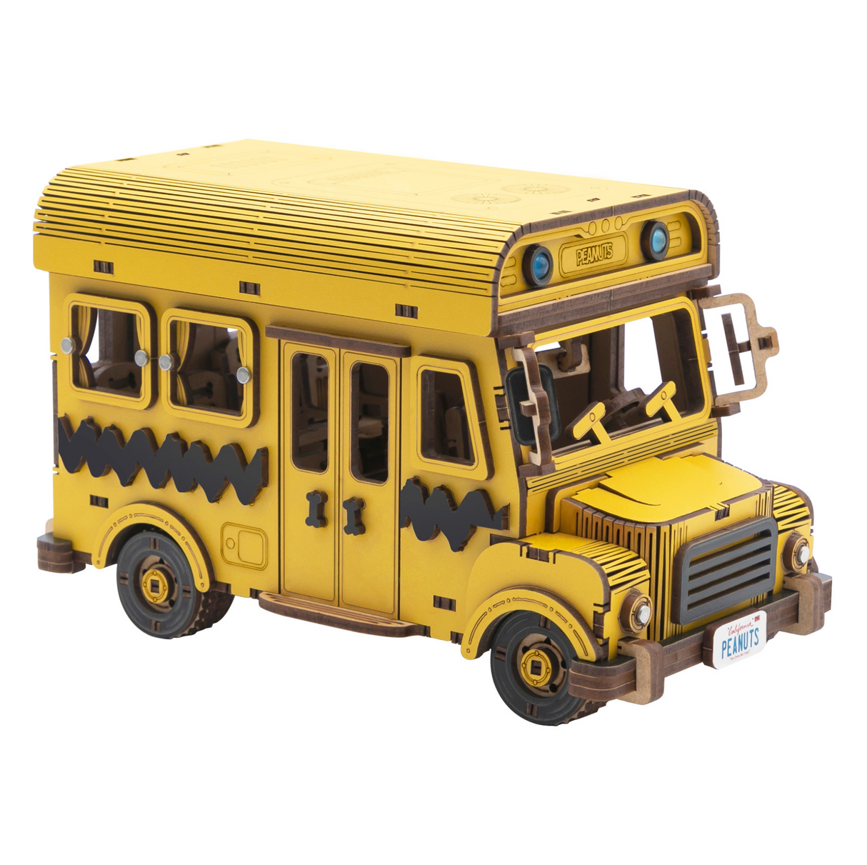 Puremind Peanuts™ Snoopy Yellow School Bus Wooden Kit 1204