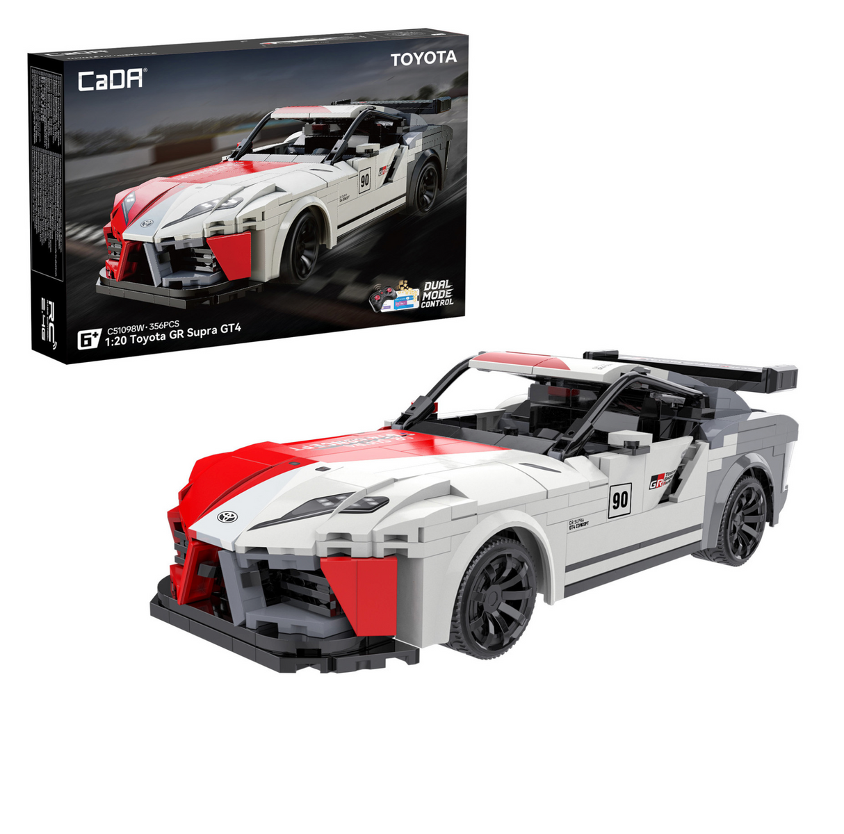 CaDA Toyota GR Supra GT4 Car 1:20 356 Pieces Brick Model Kit - RC Control - C51098W