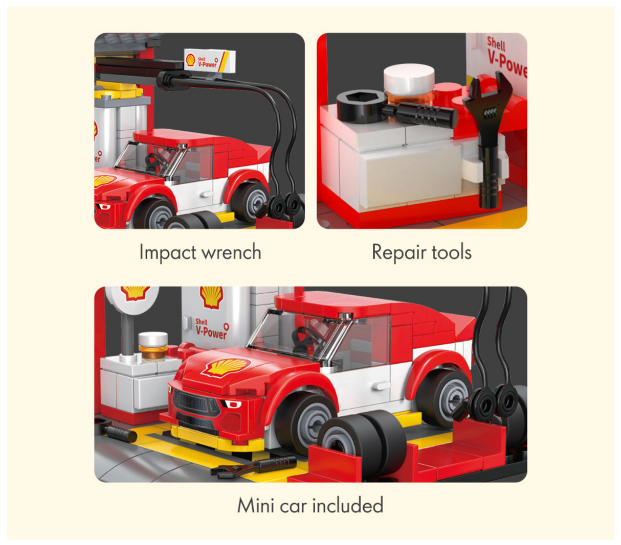 CaDA Shell Pit Stop Staging Station 237 Pieces Brick Model Kit C66035W