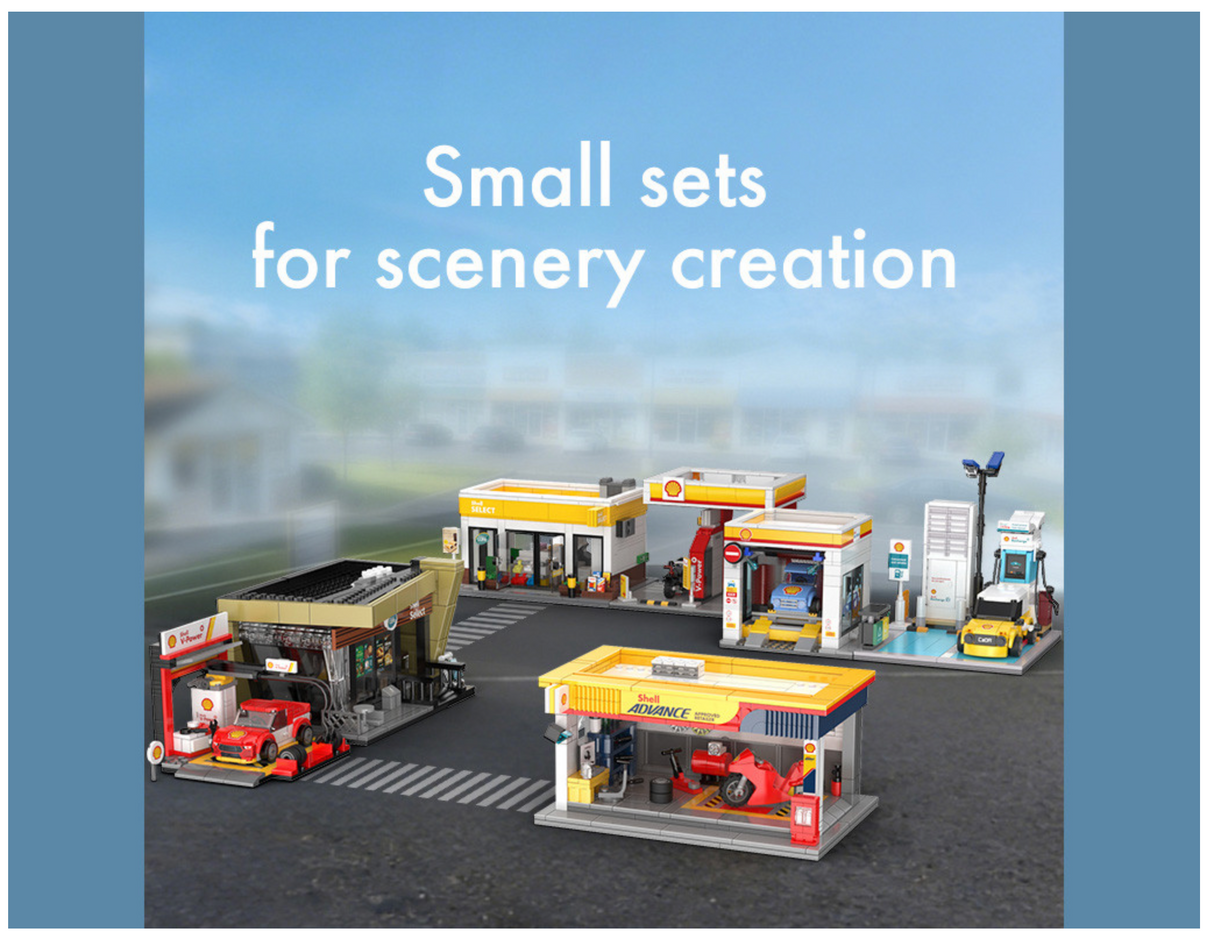 CaDA Shell Pit Stop Staging Station 237 Pieces Brick Model Kit C66035W