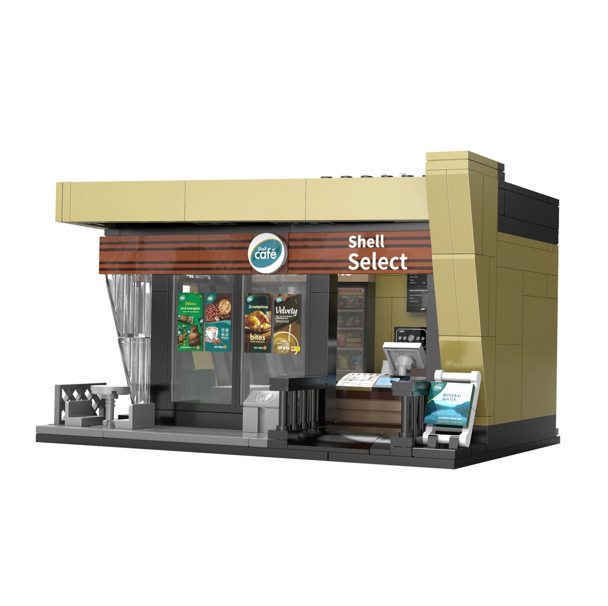 CaDA Shell Select Coffee Shop Café 351 Pieces Brick Model Kit C66033W