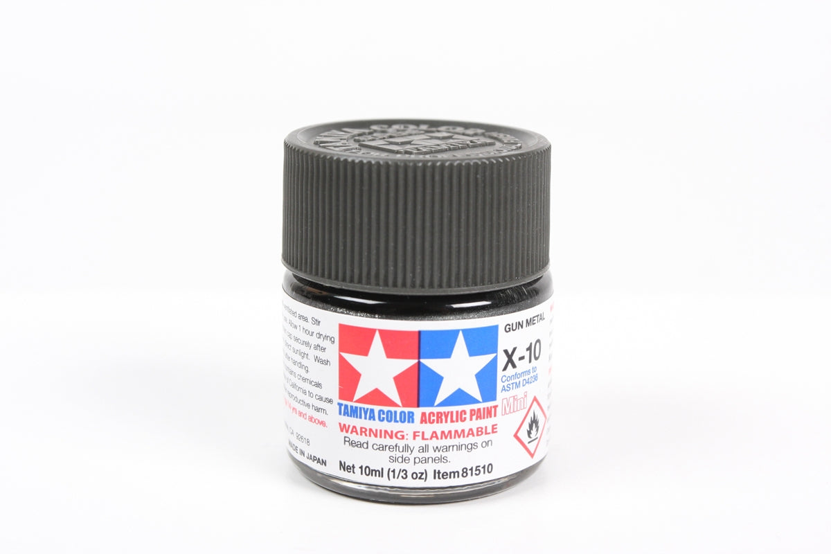 Tamiya Acrylic Mini X-10 Gun Metal Paint 10ml - Item #81510