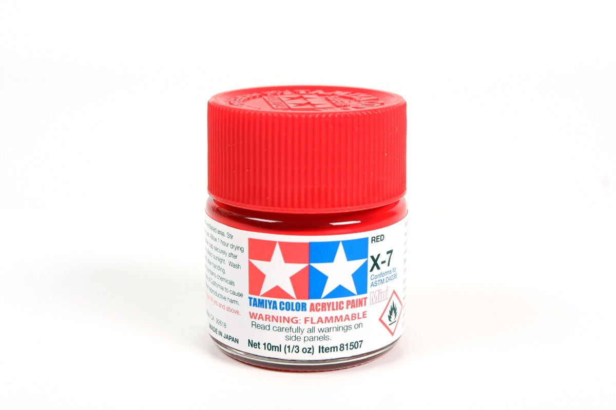 Tamiya Acrylic Mini X-7 Red Paint 10ml - Item #81507