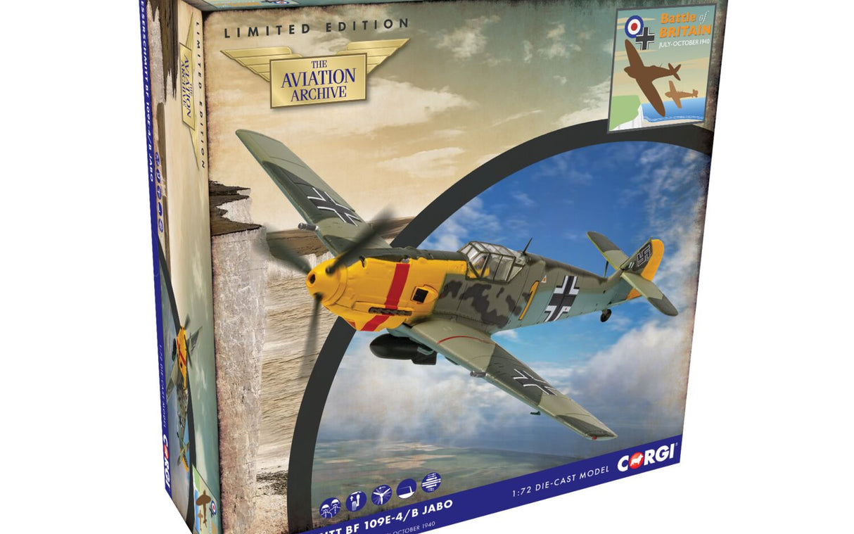 Corgi Messerschmitt Me109E-4/B 'Yellow 1' - Oberleutnant Walter Rupp (Battle of Britain 85) - AA28009