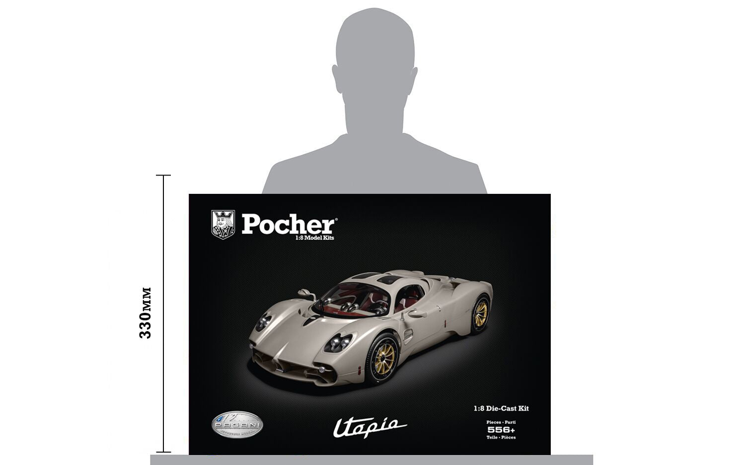 Pocher Pagani Utopia Coupé, Display Case & Instruction Manual Bundle - BUNDLEP04