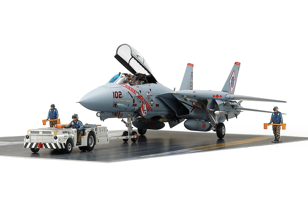 Tamiya Grumman F-14B Tomcat w/Shipboard Towing Tractor 1/48 Plastic Model Kit - Item #61129
