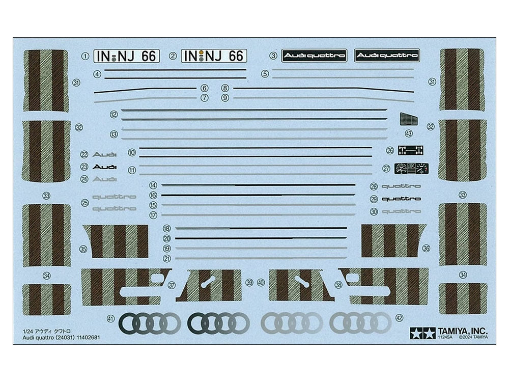 Tamiya Audi Quattro 1/24 Model Kit - Item #24031
