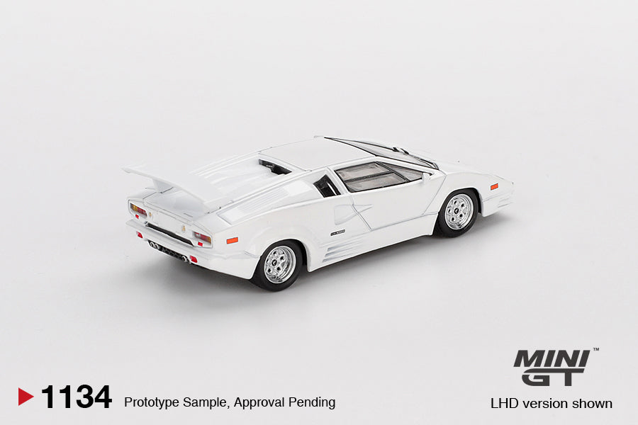 Mini GT Lamborghini Countach 25th Anniversary White LHD 1:64 - MGT01134-L