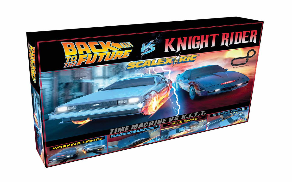 Scalextric 1980s TV - Back to the Future vs Knight Rider Race Set C1431M