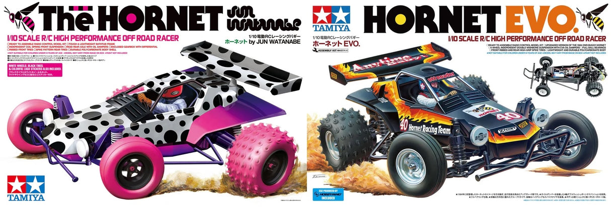 Tamiya RC HORNET BUNDLE - Jun Watanabe Hornet + Hornet EVO - Items 58527, 58742